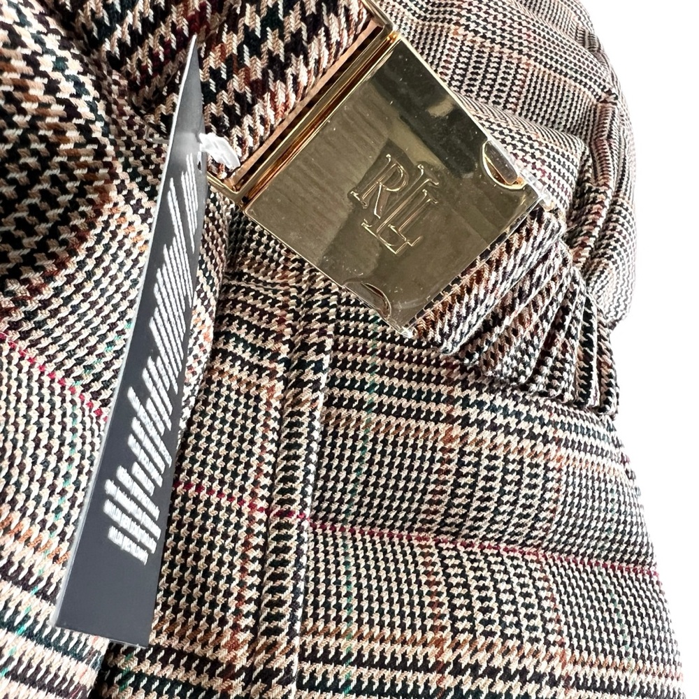 New LAUREN by RALPH LAUREN Quilted Tweed Down Vest Brown Sz 2 - Picture 13 of 17